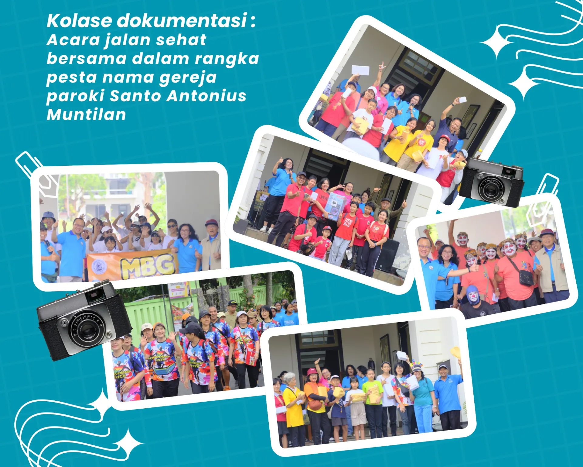 Acara jalan sehat bersama umat paroki, dalam rangka merayakan pesta nama gereja paroki Santo Antonius Muntilan